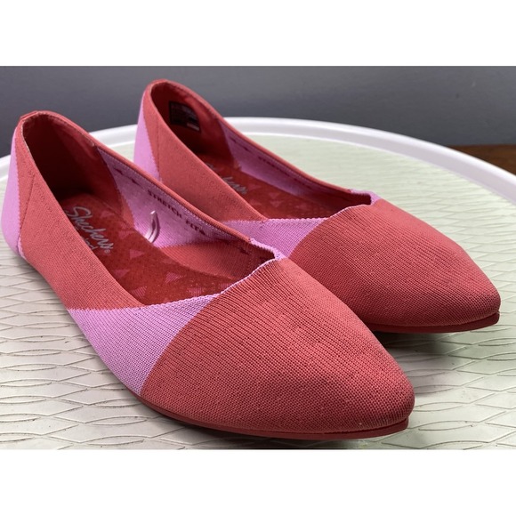 Skechers Womens Cleo Point Washable Ballet Flats Shoes Red&Pink Sz.8.5 - Picture 1 of 8